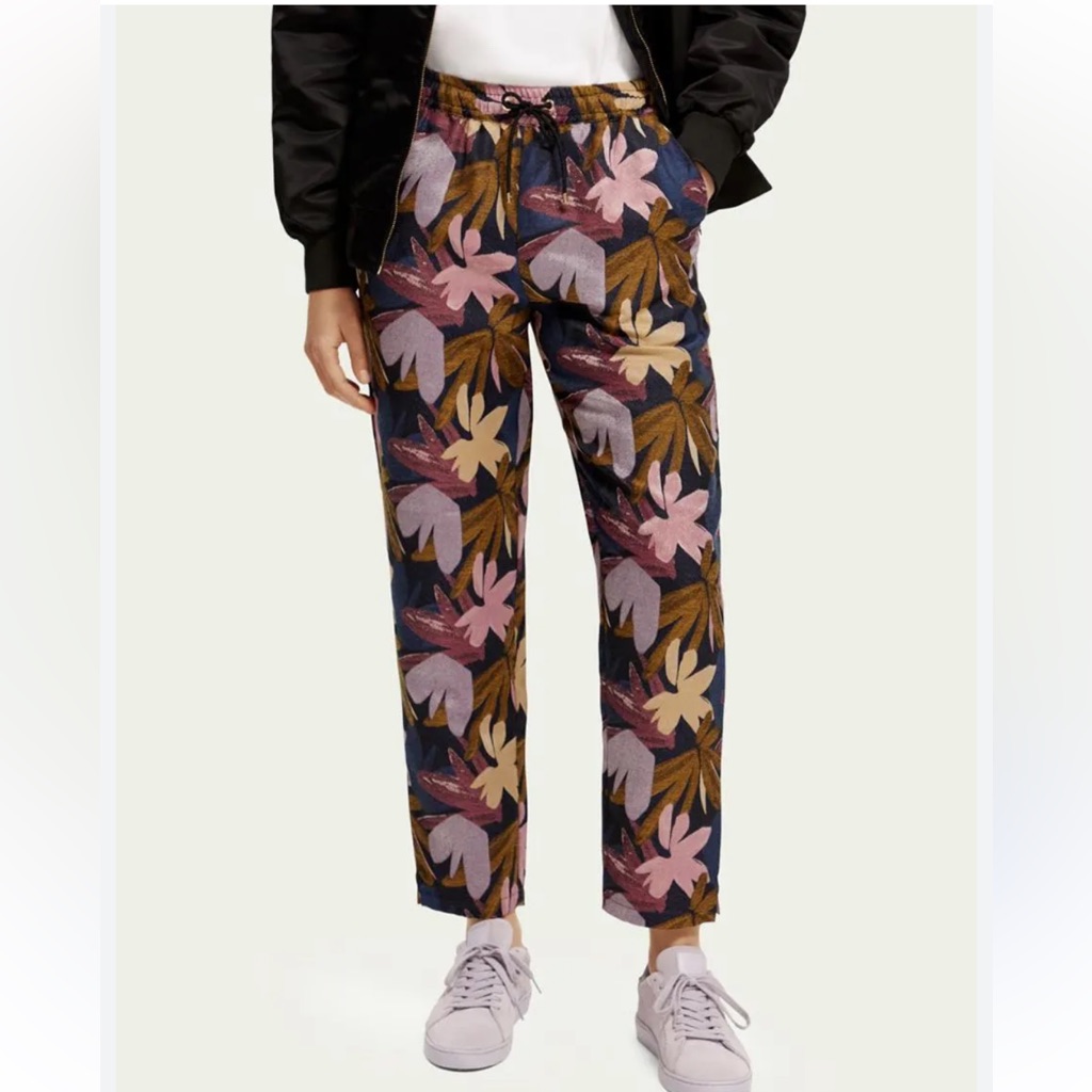 Scotch & Soda Navy Floral Cropped Ankle Pants